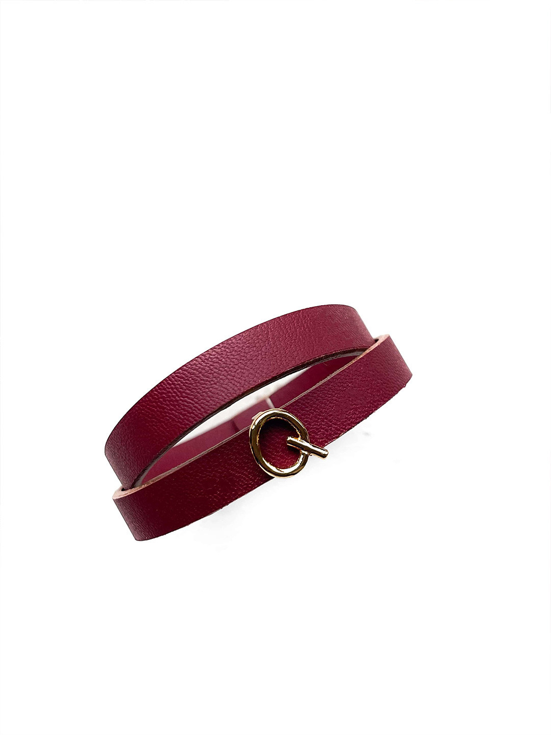 TANN TRIM Unisex Leather Gold-Plated X Initial Wraparound Bracelet