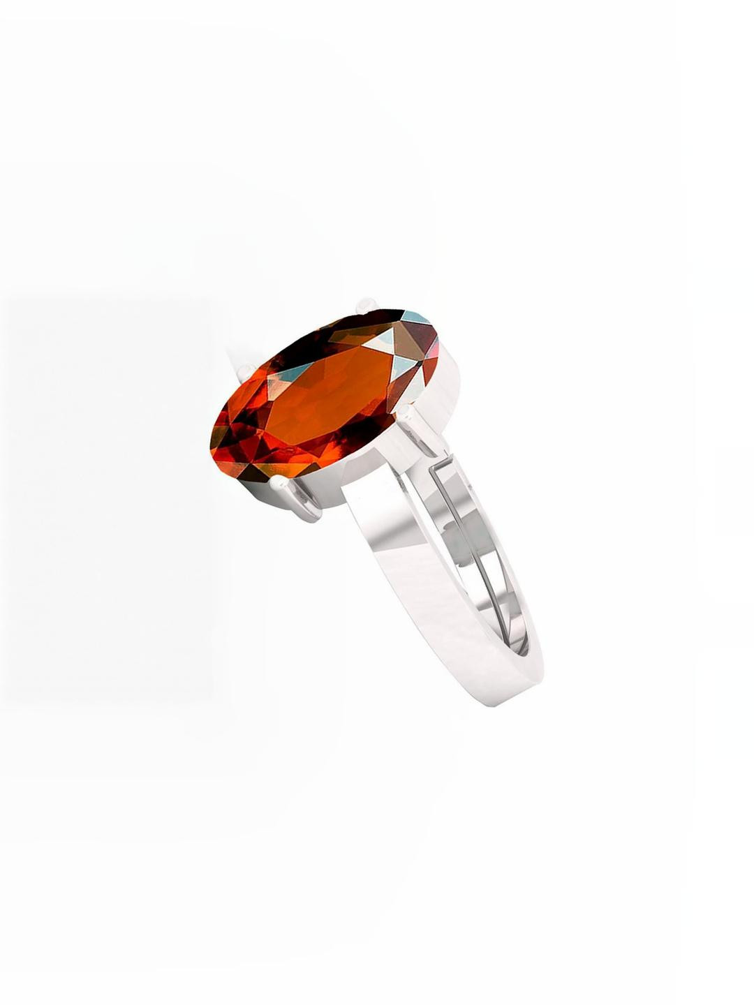 Barmunda gems Stone Studded Silver-Plated Finger Ring