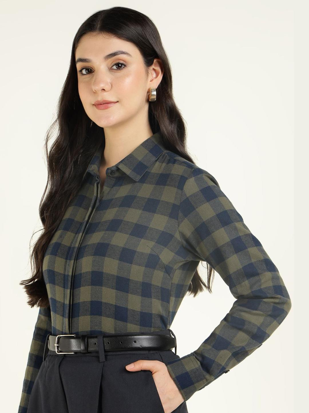 Hancock Women Buffalo Checked Formal Shirt
