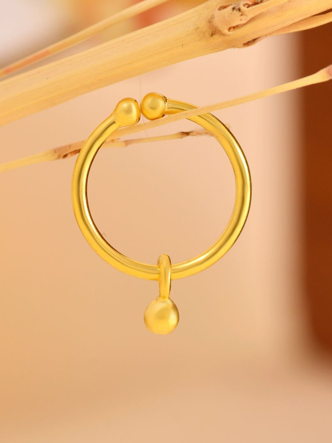 Abhooshan 925 Sterling Silver Gold Plated Septum Nosepin