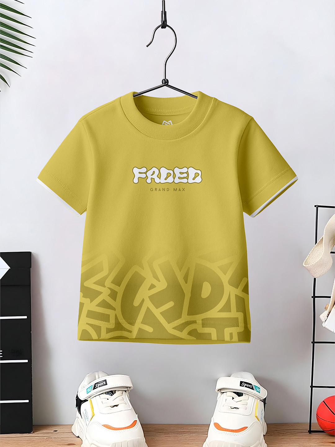 Grand Max Boys Typography Printed Round Neck Cotton T-shirt