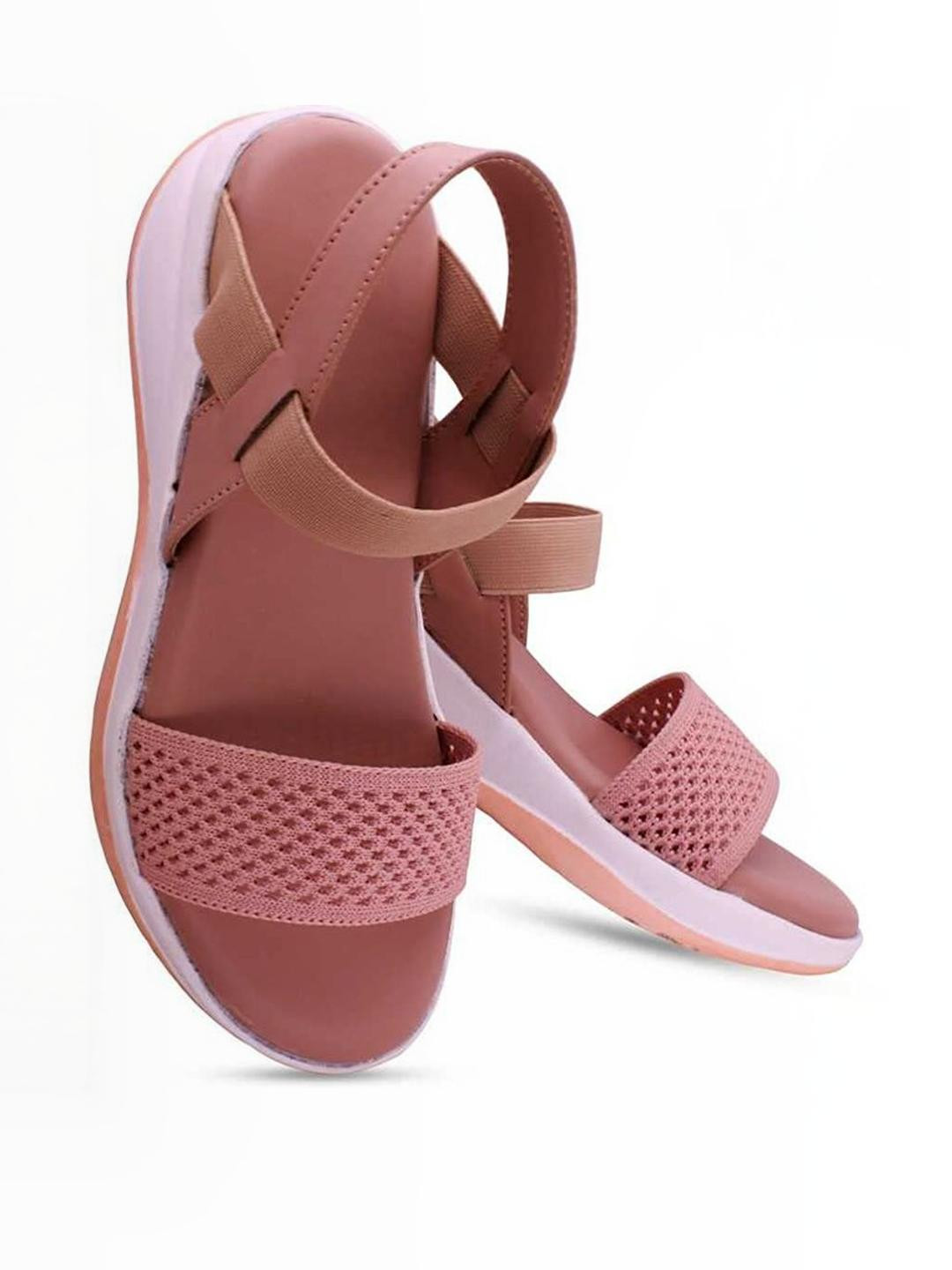 Digni Women Pink Solid Backstrap Open Toe Flats