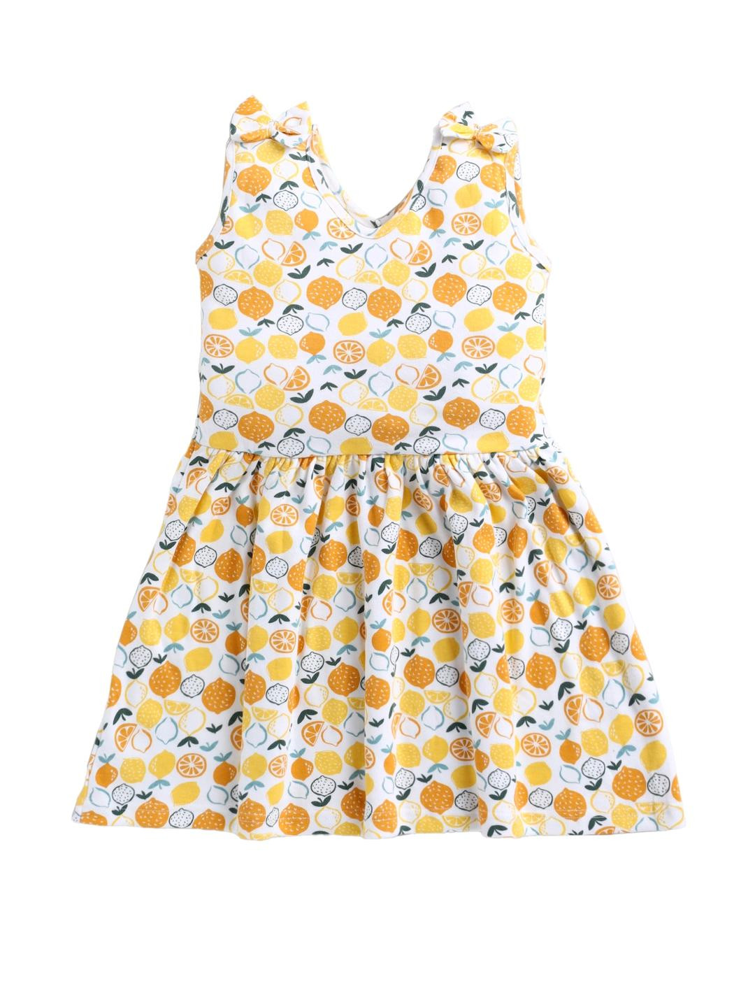 THE COTTON BABY Girls Conversational Print A-Line Midi Dress
