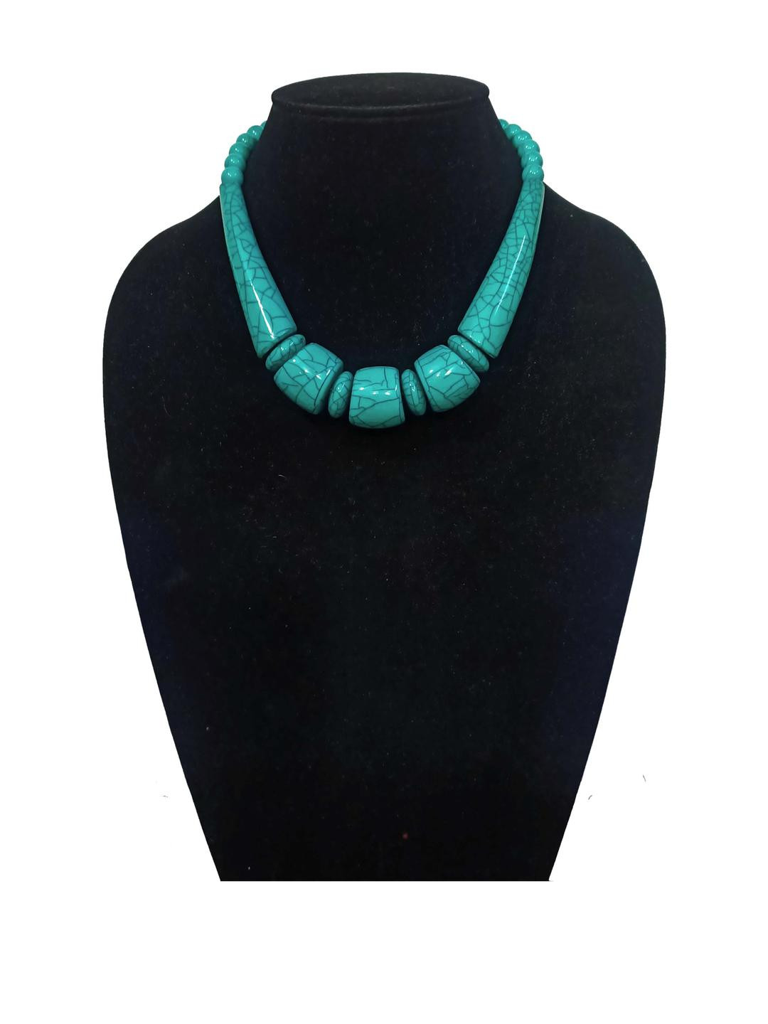 TAE Teal Brass Statement Necklace
