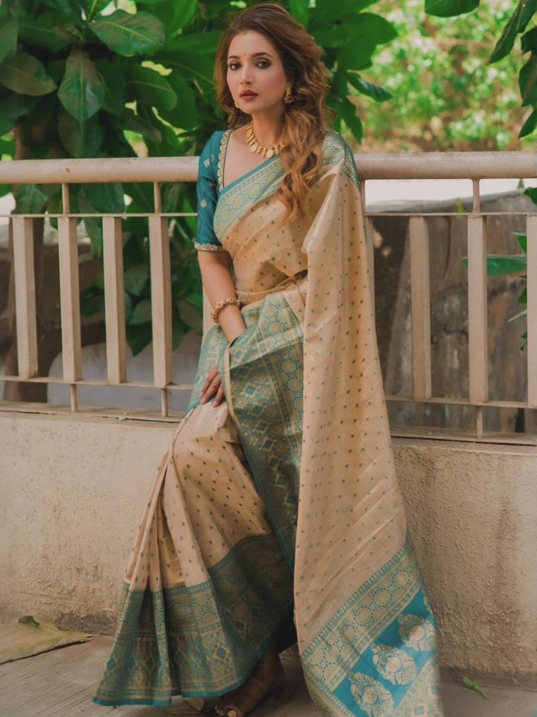 ELITE WEAVES Woven Design Zari Tissue Kanjeevaram Saree
