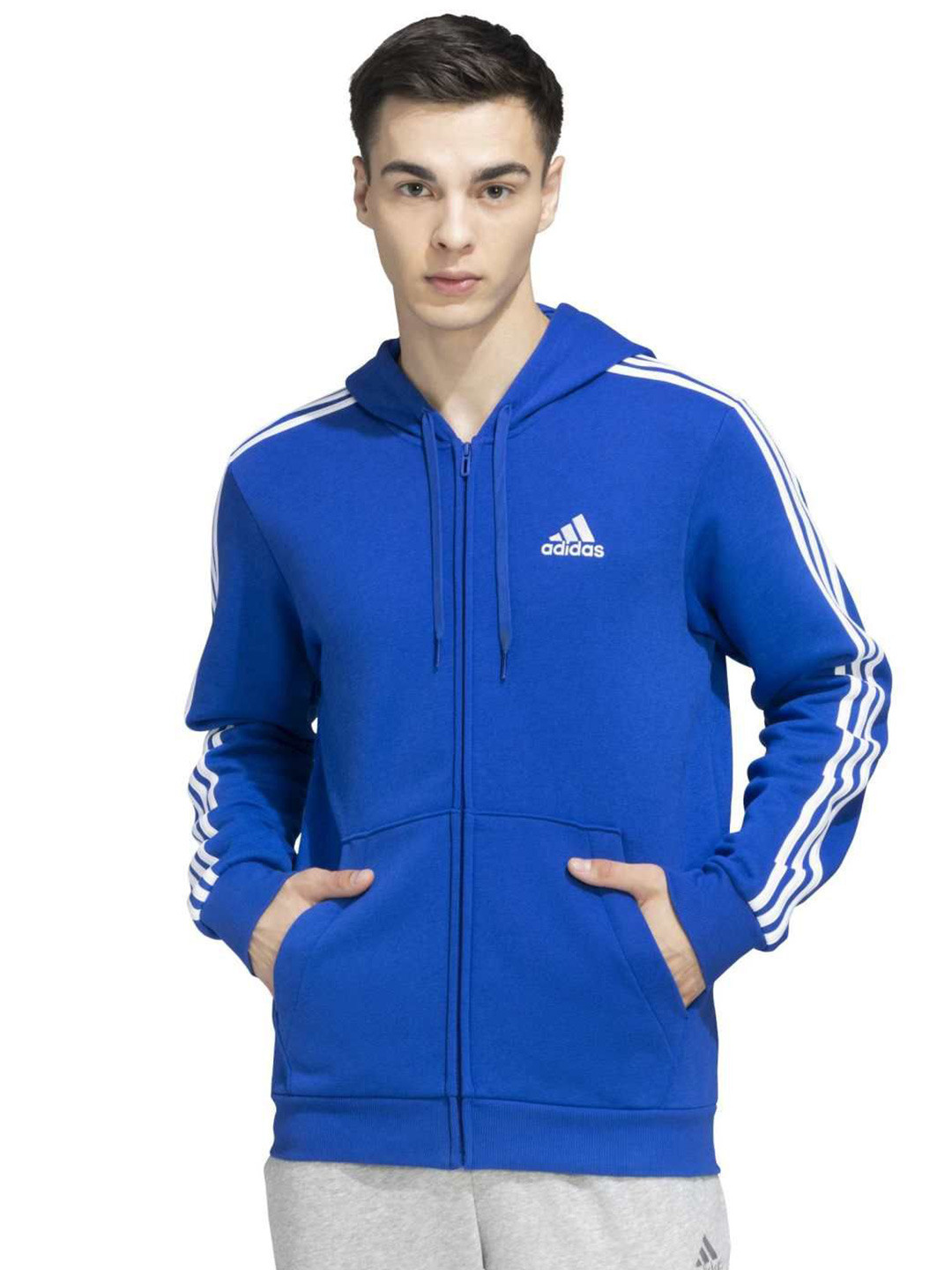 ADIDAS Essentials 3-Stripes Full-Zip Hoodie