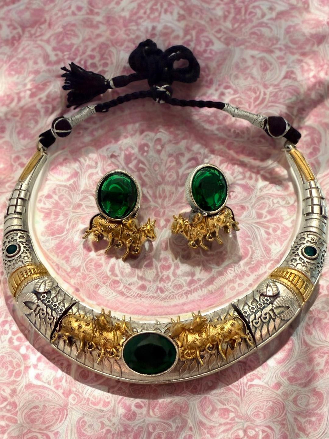 Rebekah Torque Oxidized Necklace Set