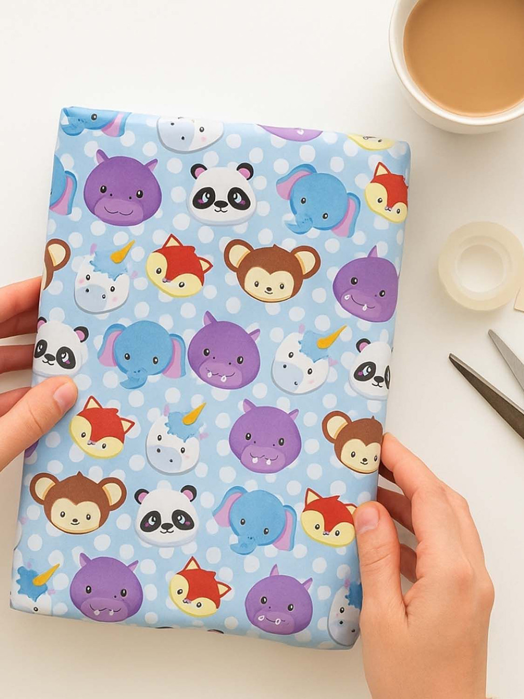 La Trove Kids Birthday Animals Jungle Theme Packing Paper Gift Wrapping Sheet