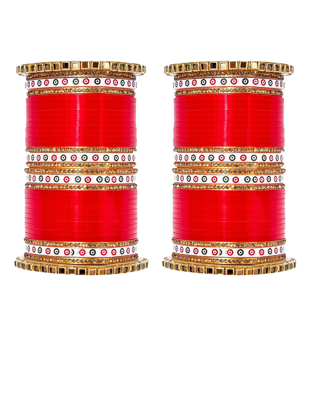 ADVANCE KANGAN Set Of 68 Gold-Plated Stone Studded Bangles