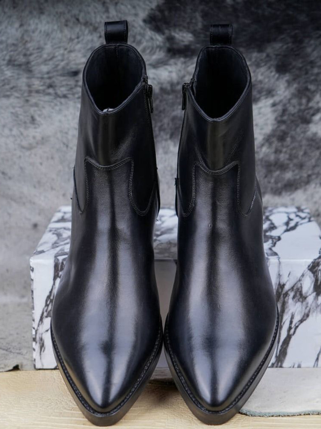 MILLE DOLLARI Men Pointed Toe High Ankle Regular Boots