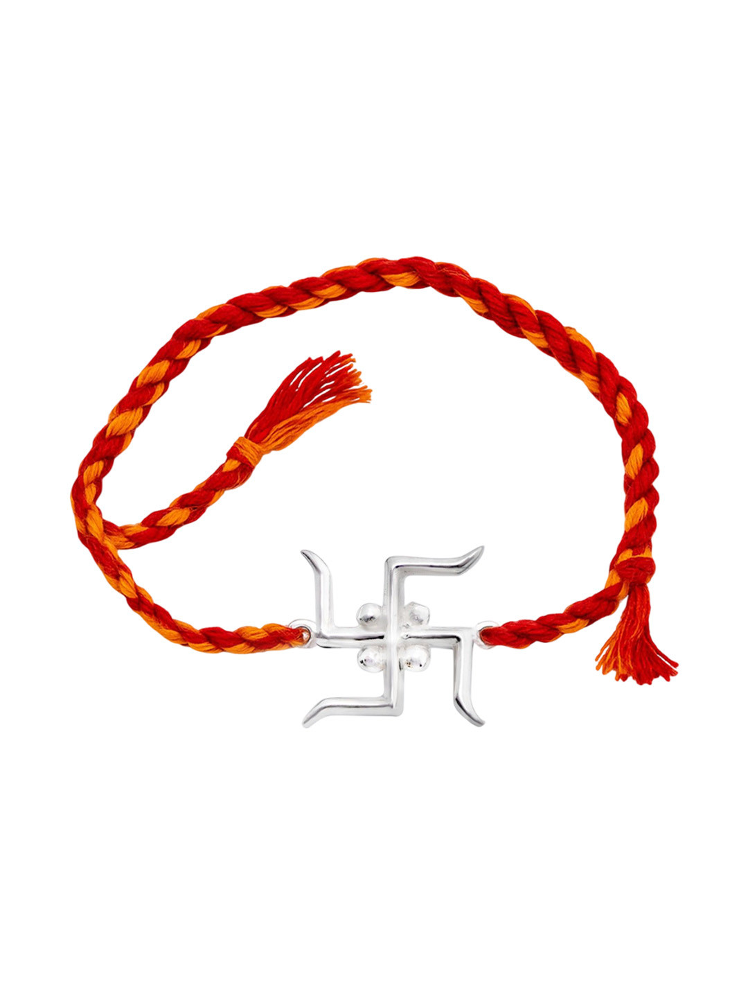 Nipura 925 Sterling Silver Spiritual Swastik Thread Rakhi