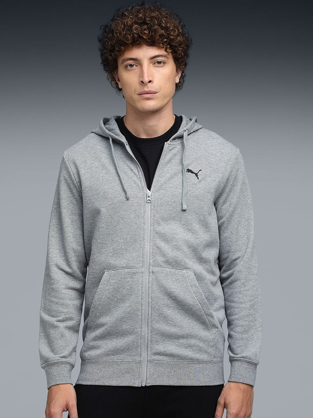 Puma Essentials Rubber Print Cotton Full-Zip Hoodie Jacket