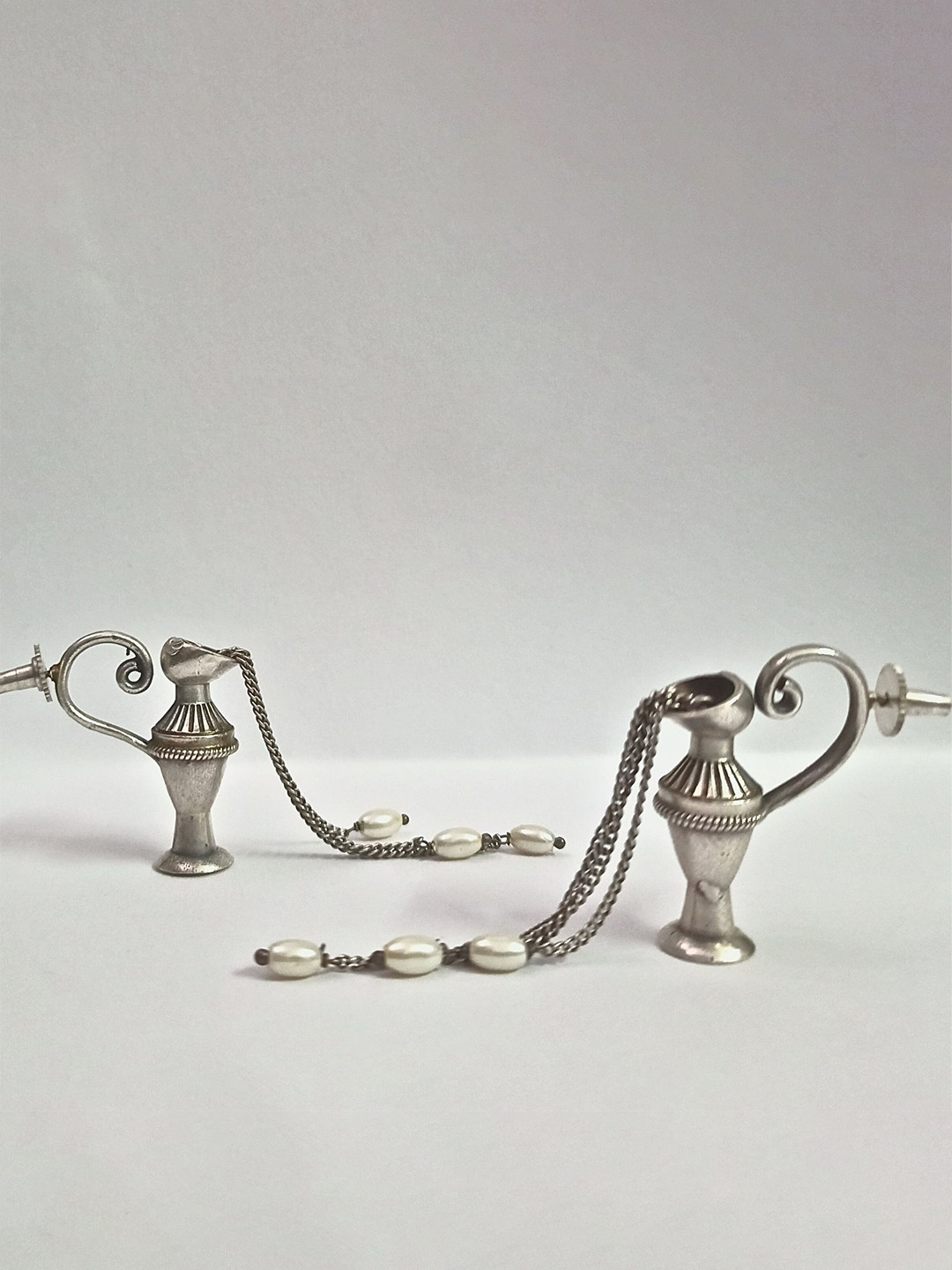 Dulcett Silver Plated Contemporary Replica Pour Drop Earrings