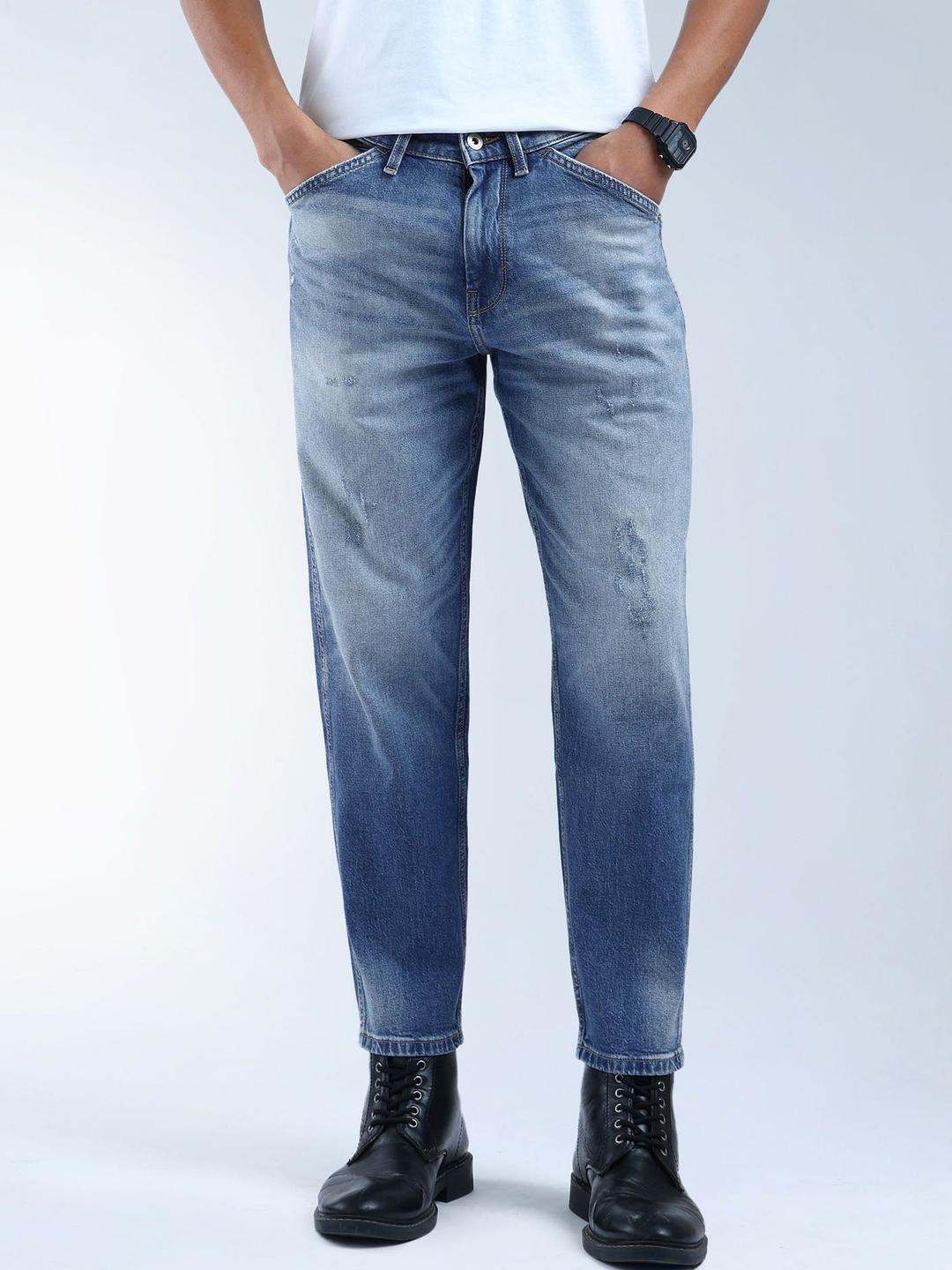 Flying Machine Men Low Distress Heavy Fade Cotton Jeans
