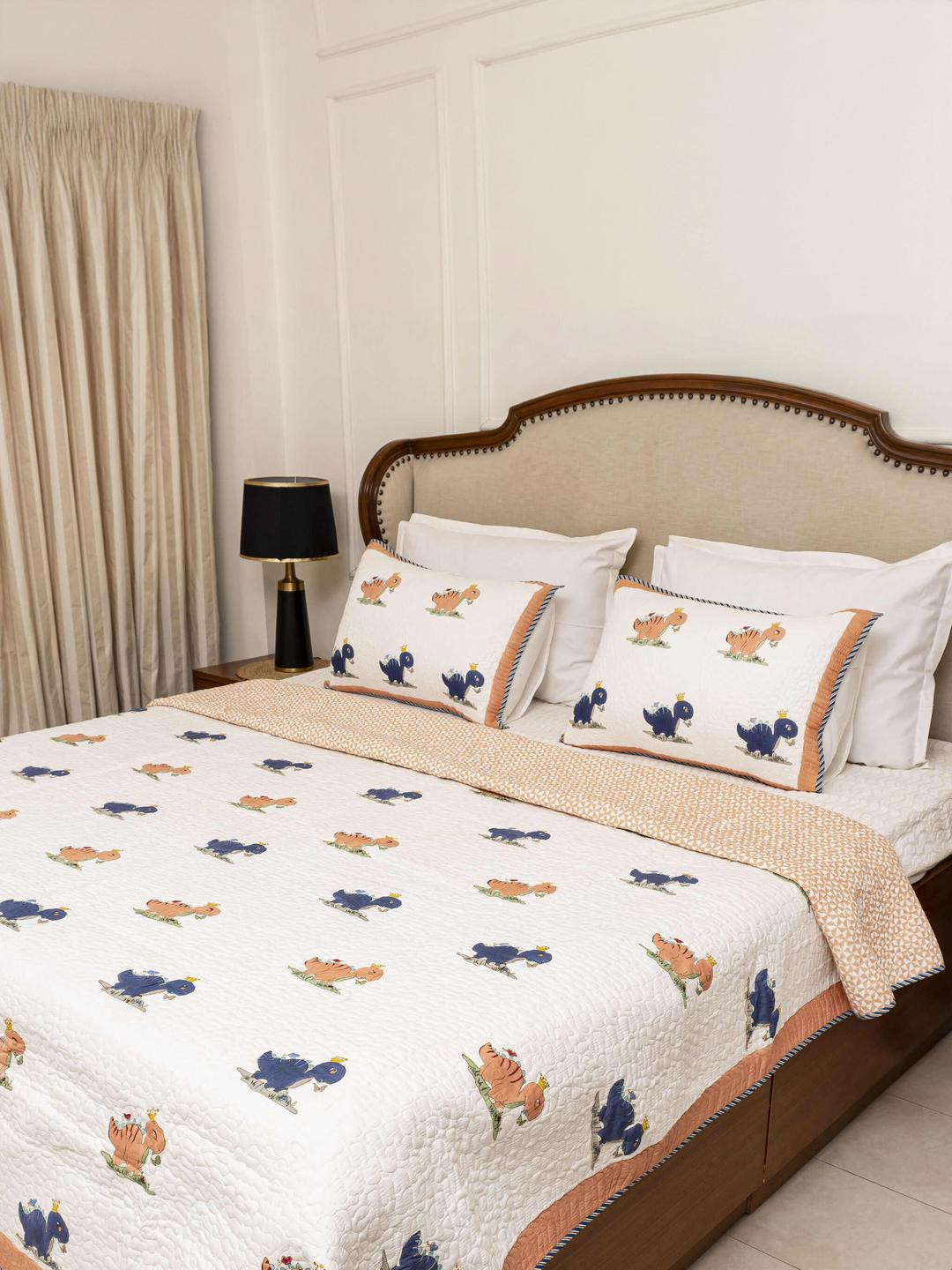 Dino world Bedcover With Pillow Cases