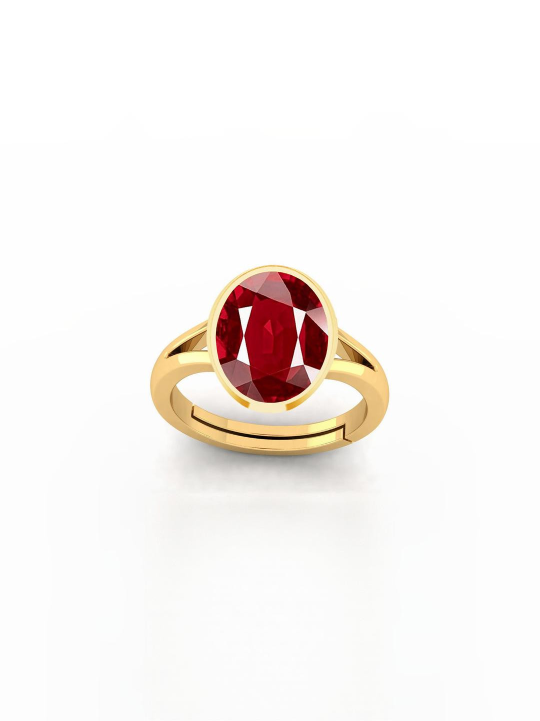 Barmunda gems Red Brass Gold-Plated Ring