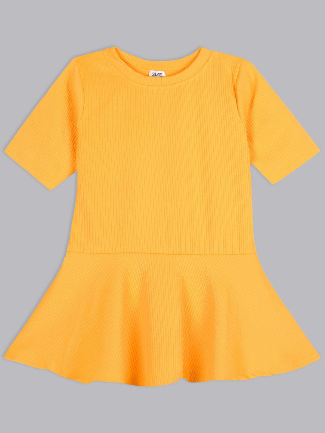 YK Girls Ribbed Fit & Flare Mini Dress