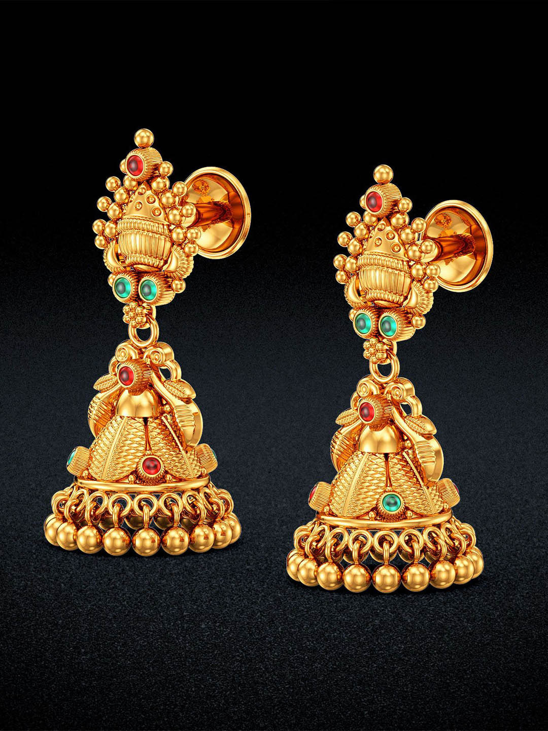 Joyalukkas Dewdrop Splendor Gold Jhumkas- 8.11 gms