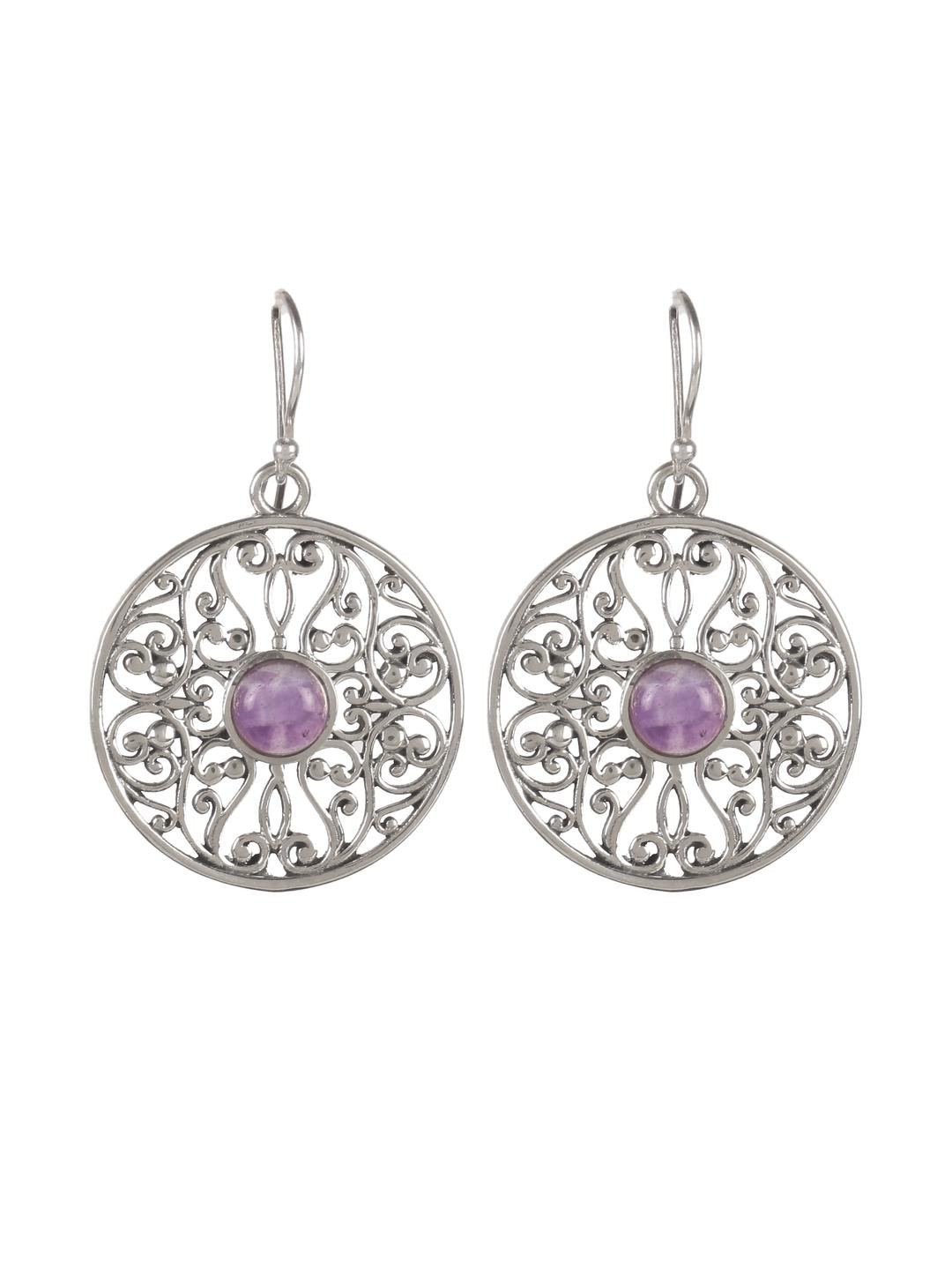 FUSIONARI Amethyst Sterling Silver Earrings