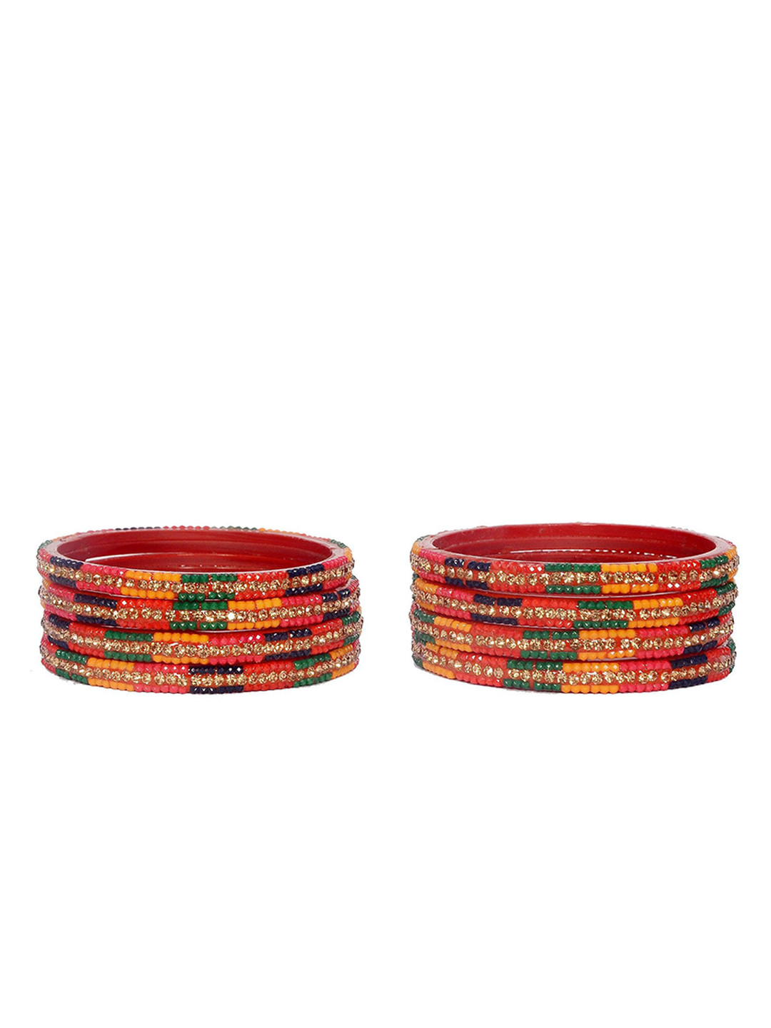 Chura king Set Of 8 Stone-Studded Bangles