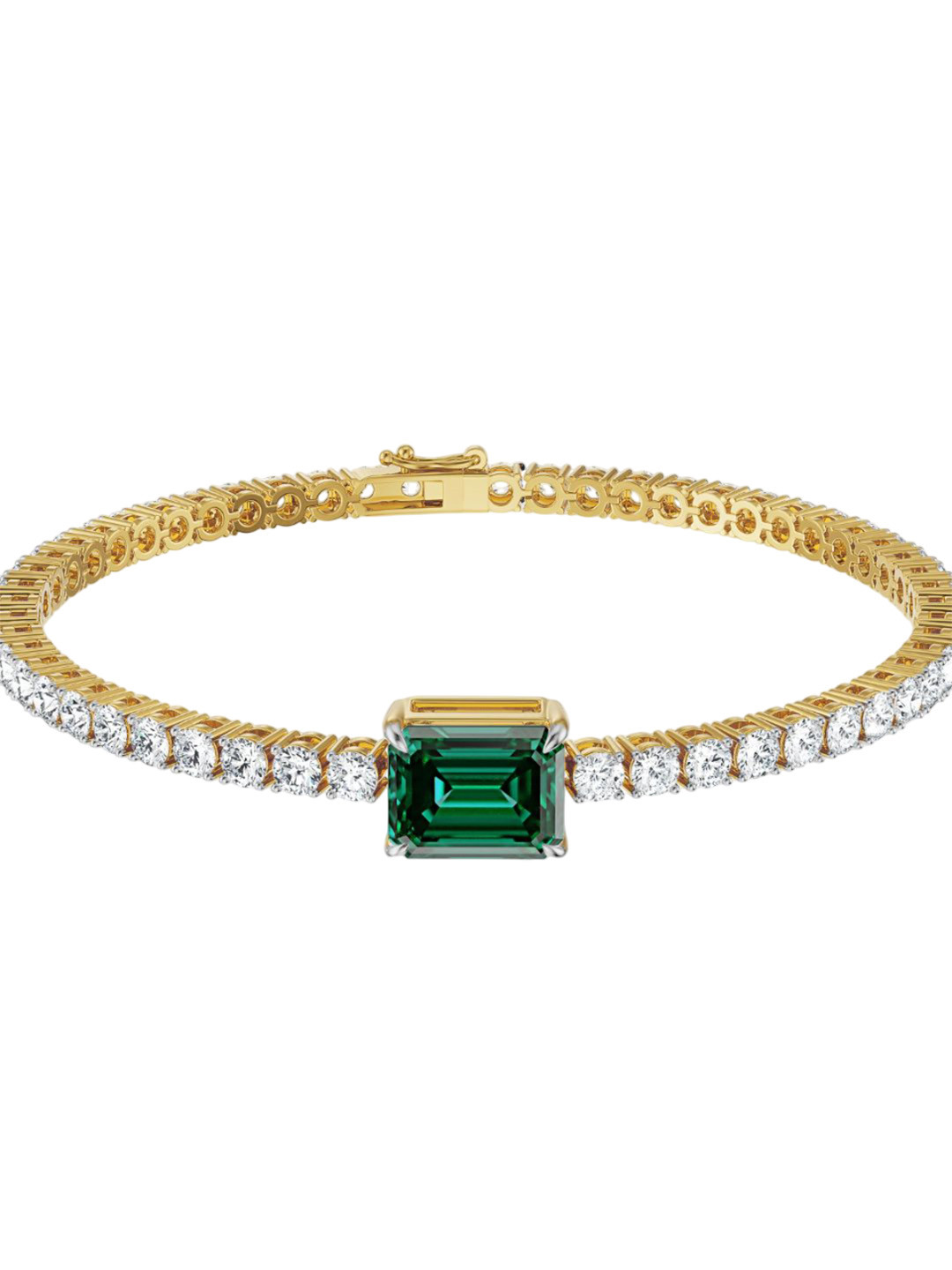 Emori Women 14KT Gold Emerald Tennis Lab Diamond Bracelet