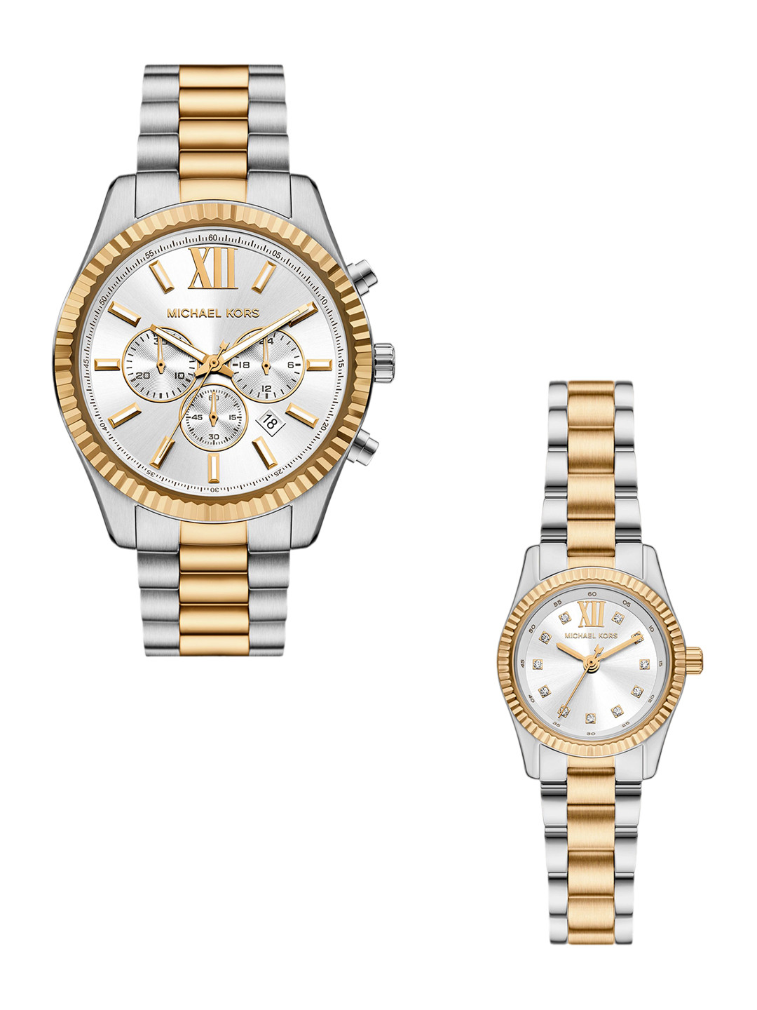 Michael Kors Women Pack of 2 Dial & Stainless Steel Straps Analogue Watch MK4952SET