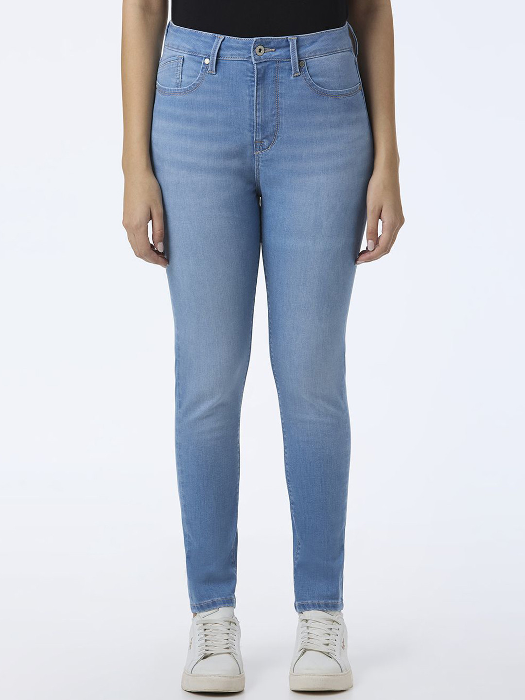 Pepe Jeans Women Skinny Fit High-Rise Heavy Fade Powerflex Stretchable Jeans
