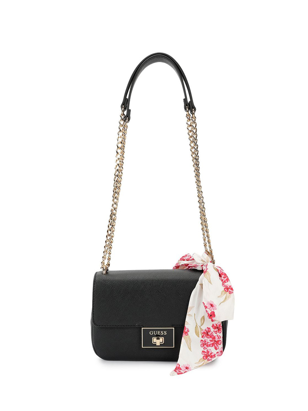 GUESS Women Solid Crossbody Sling Bag with Scarf