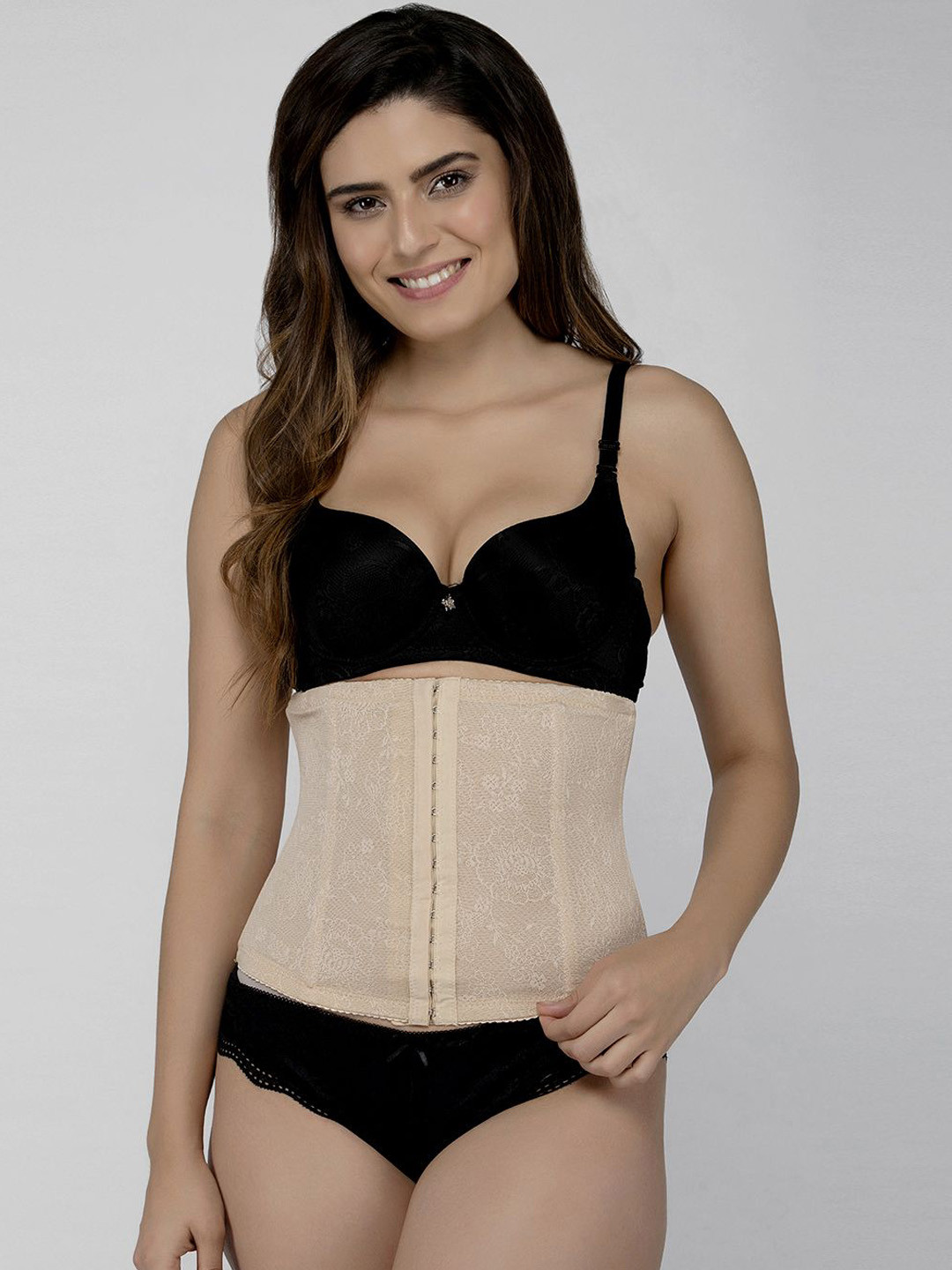 PRIZO Self Design Floral Tummy Tucking Corset Shapewear