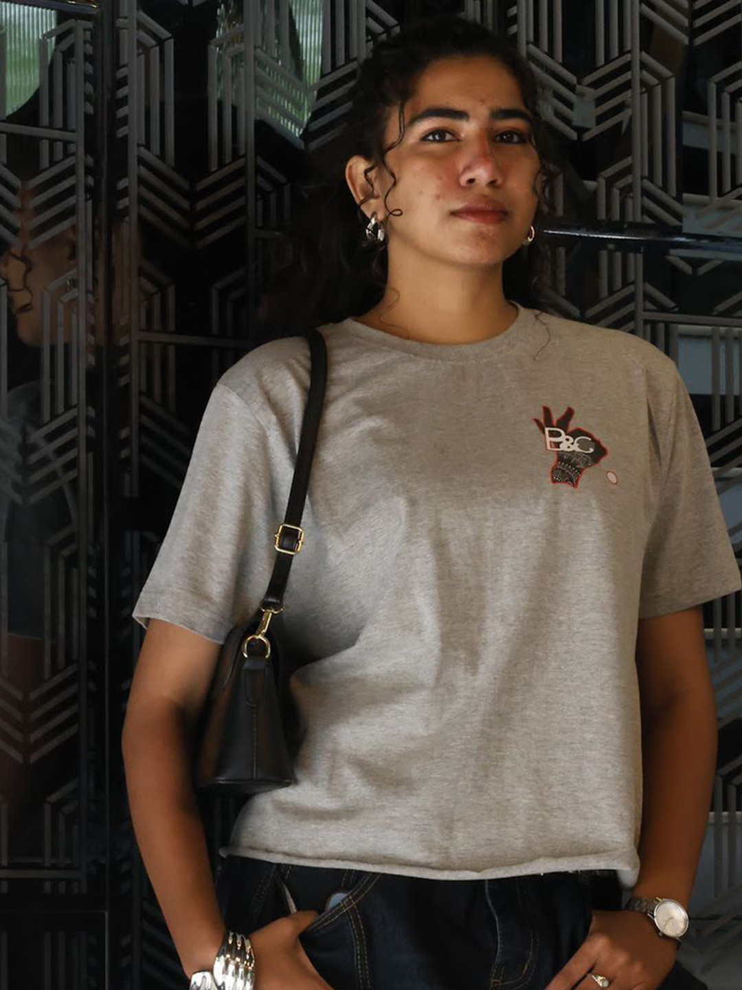 BANGS AND CRACKLES Women Solid Round Neck Cotton Oversized T-shirt