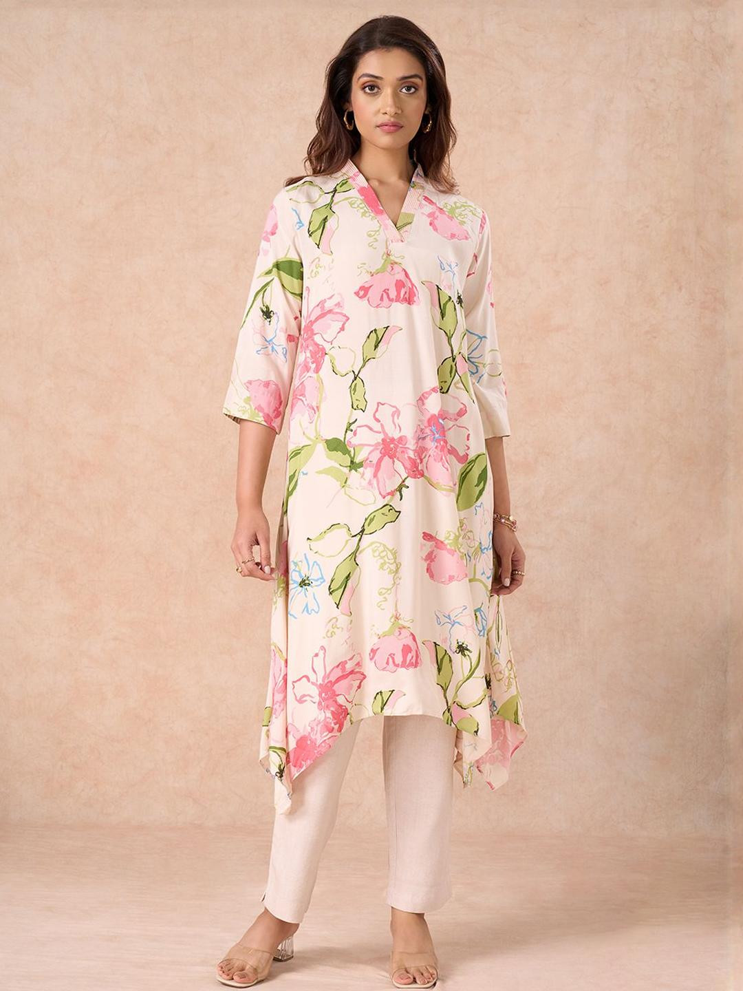 Marigold Lane Women Floral Printed Daily A-Line Kurta