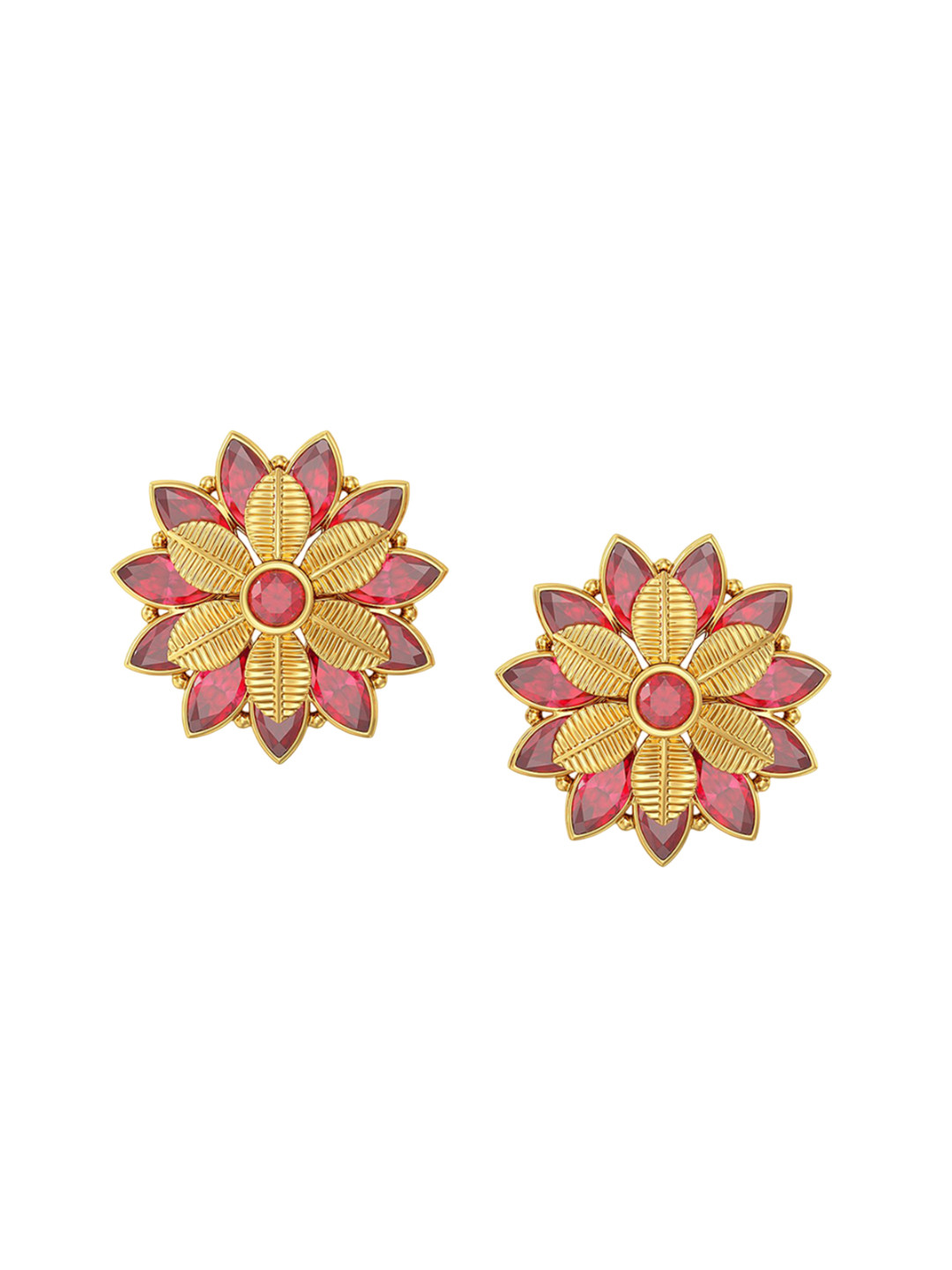 Joyalukkas Gemstone Sunflower Ear Stud-5.82 gms