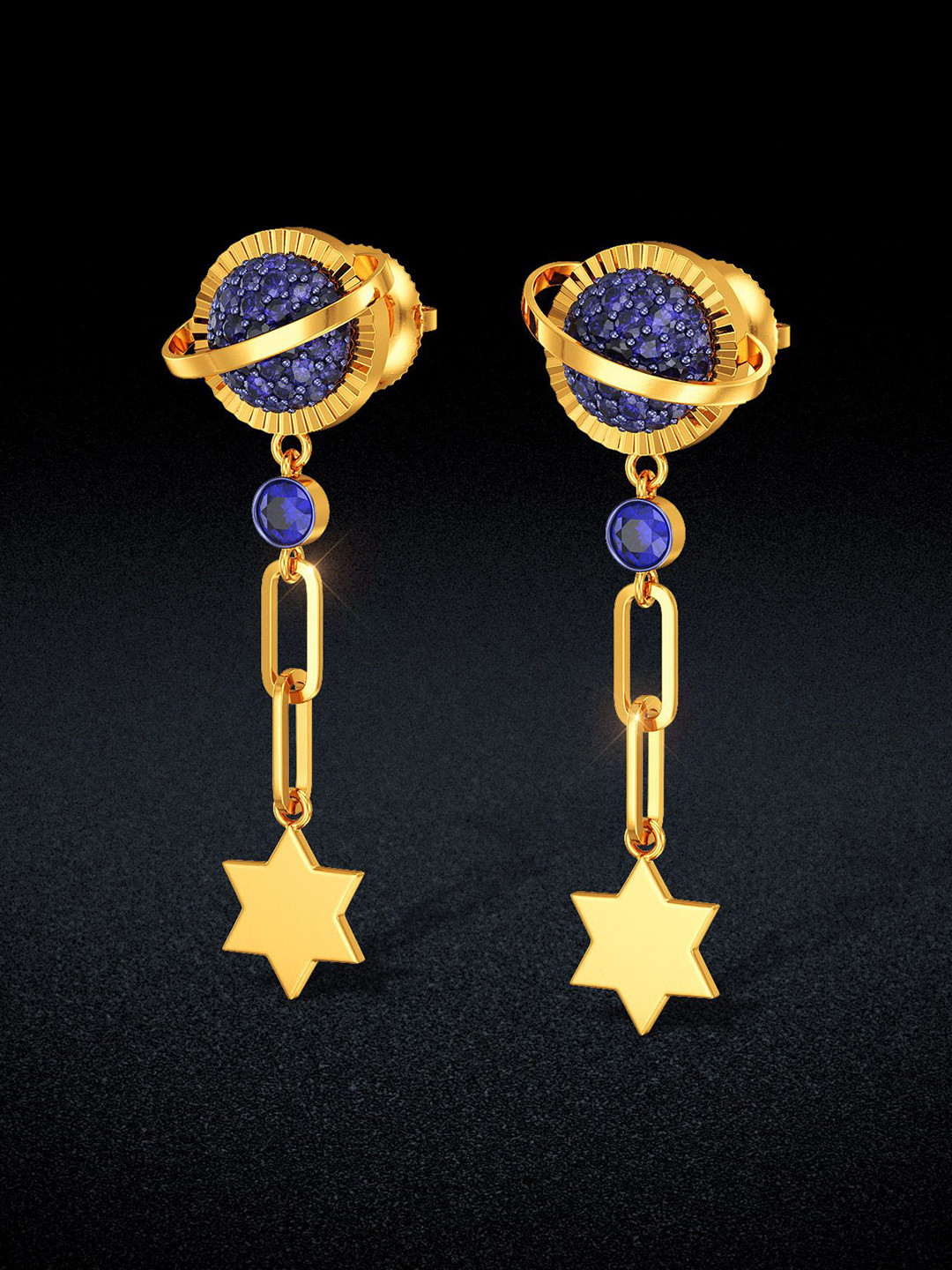 Joyalukkas Radiant Blue Starlight Earring- 5.649 gms