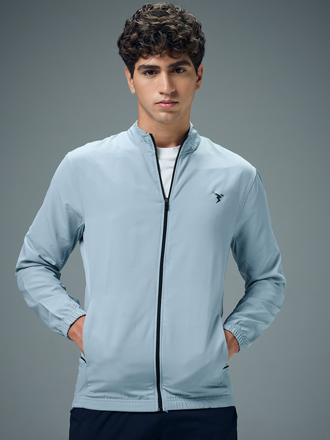 Technosport Men Stand Collar Brand Logo Lightweight Sporty Jacket