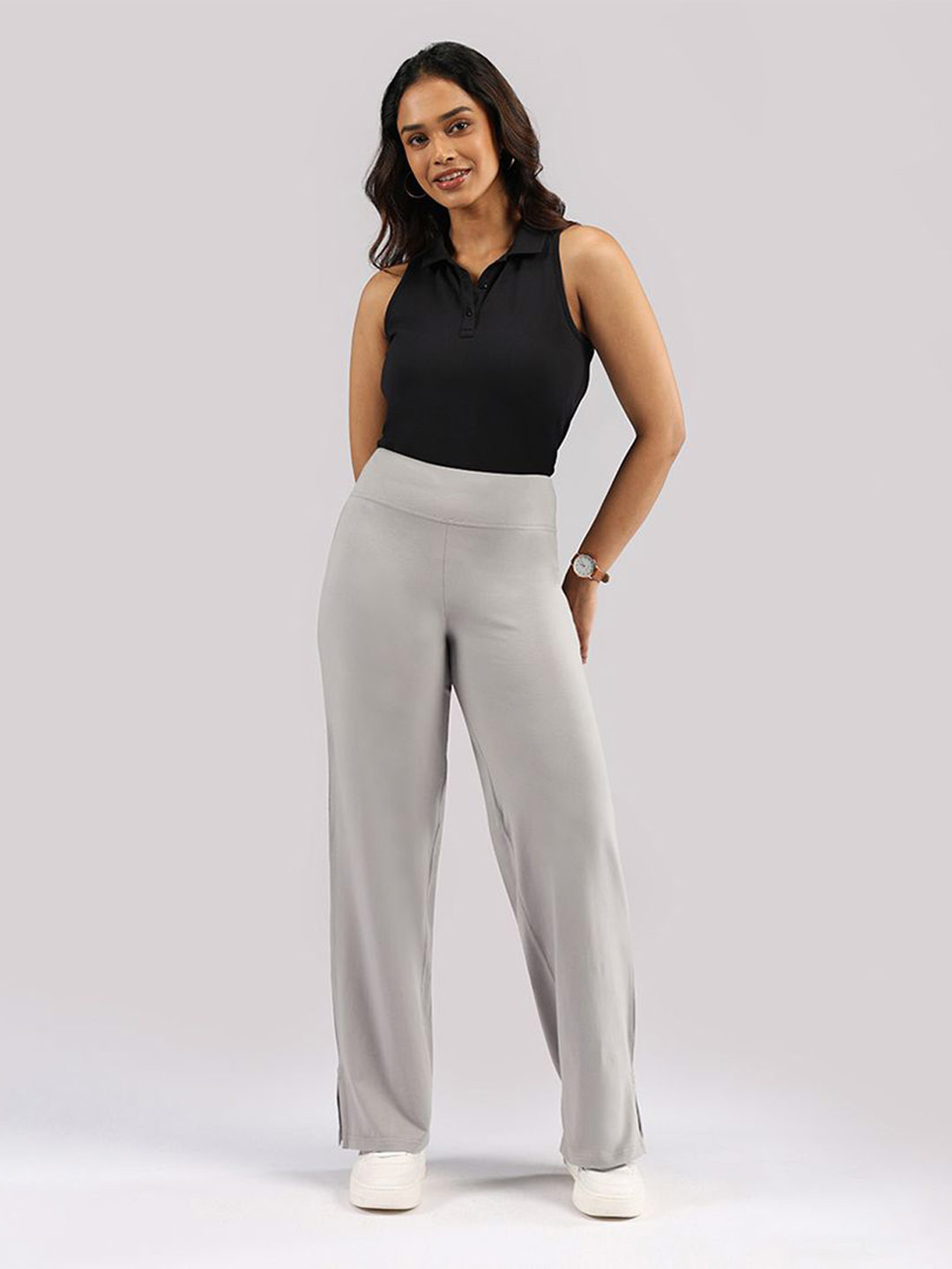 Blissclub Women Cotton AM:PM Cotton Wide Leg Pants