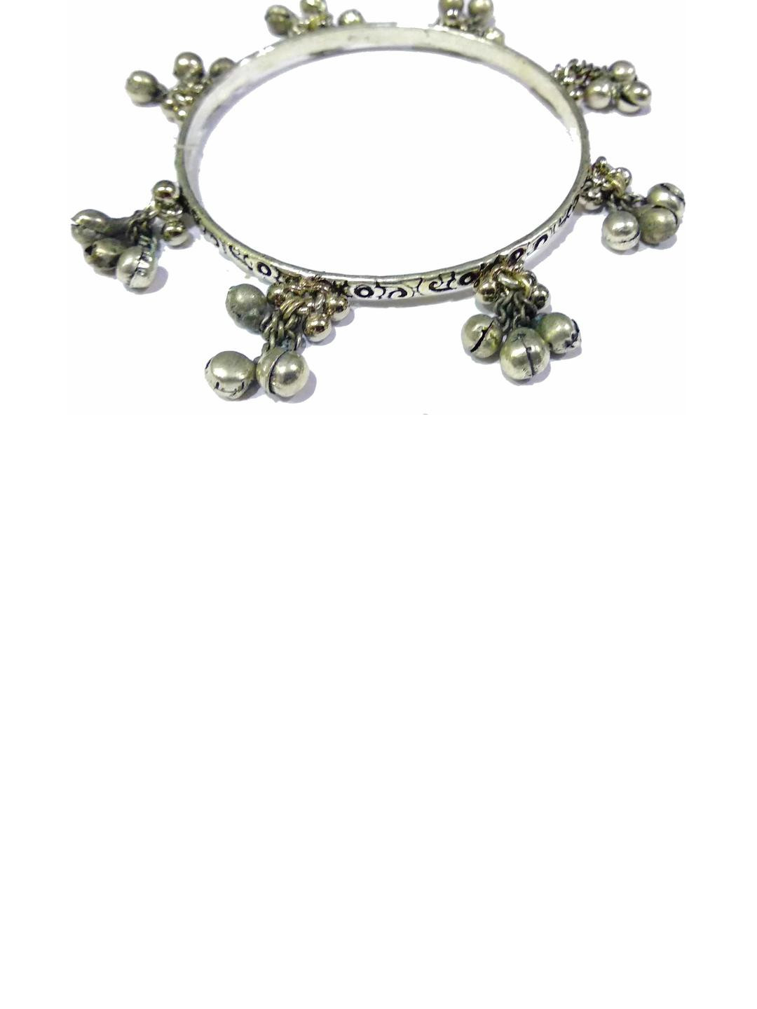 gurjari jewellers Women Oxidised Silver Traditional Sweat Sound Ethnic Bangle