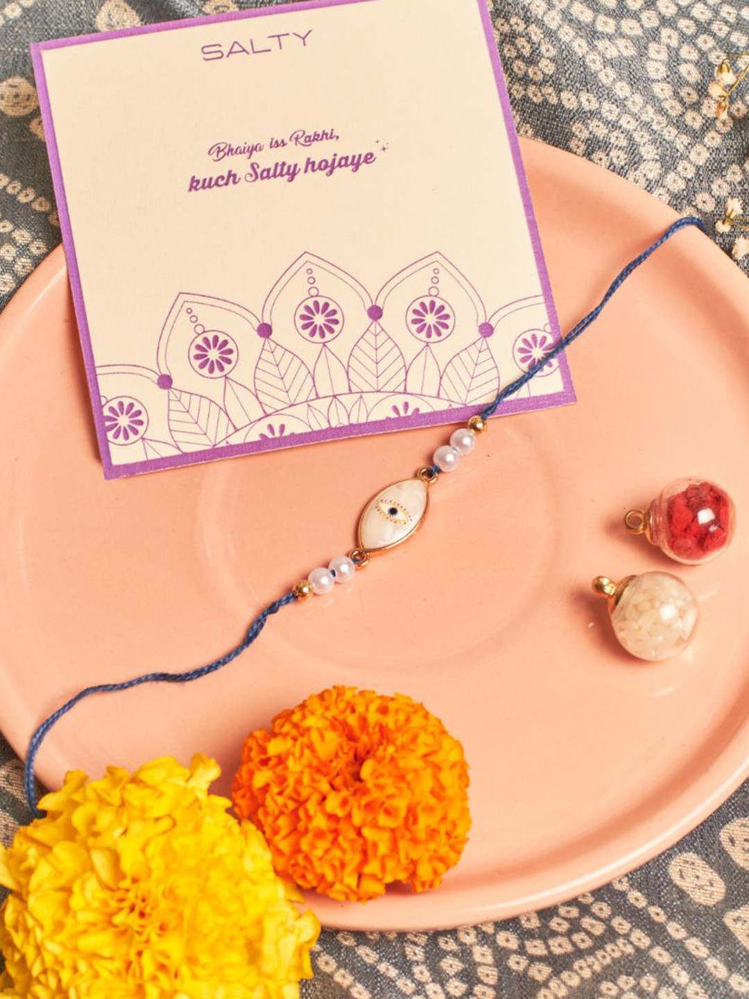 SALTY Evil Eye Talisman Dhaga Rakhi With Roli Chawal