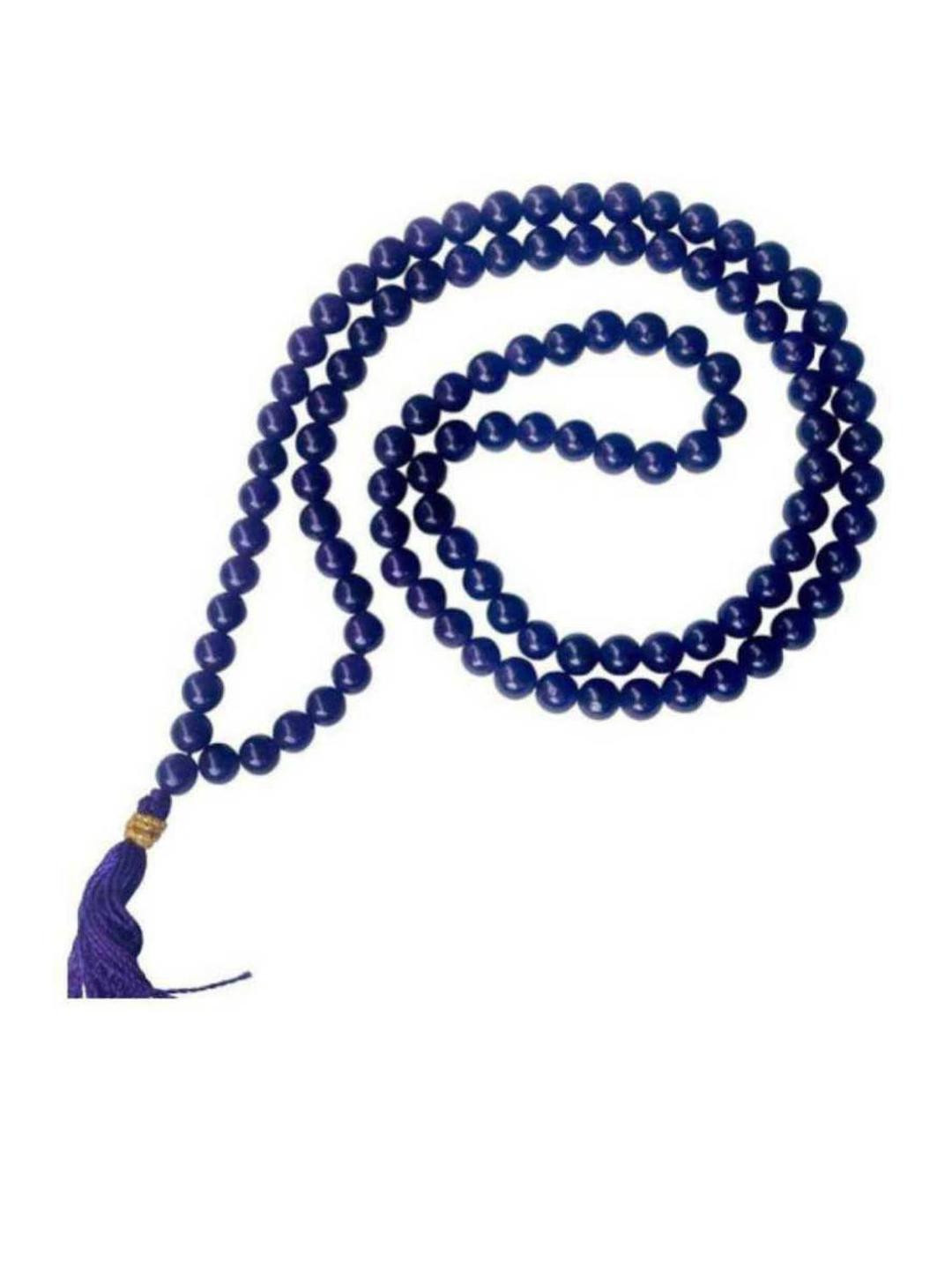 AURRA STORES Women Blue Crystal Beads Mantra Chanting Chain