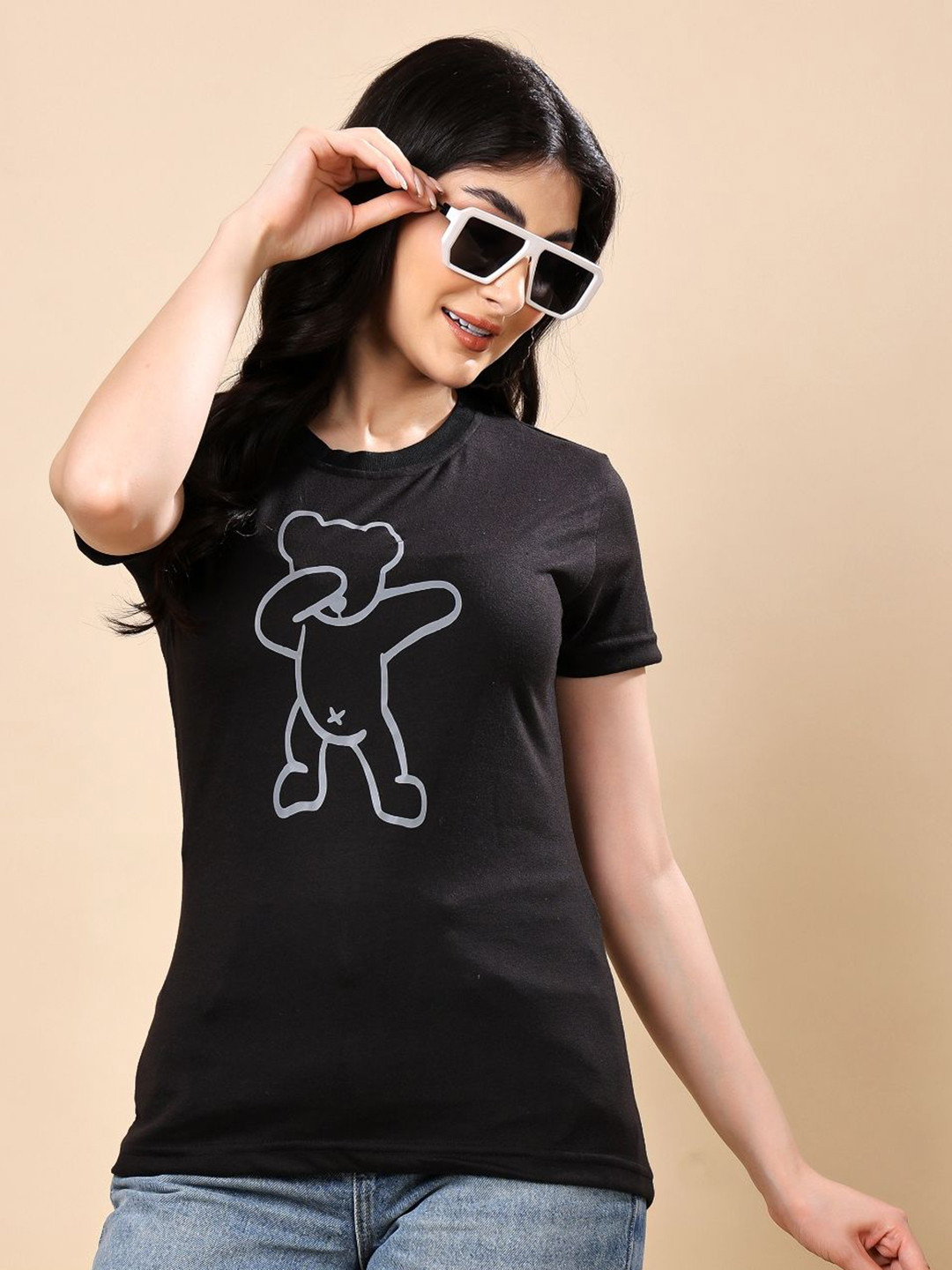 Women Reflective Fluorescent Glow In Dark T-shirt