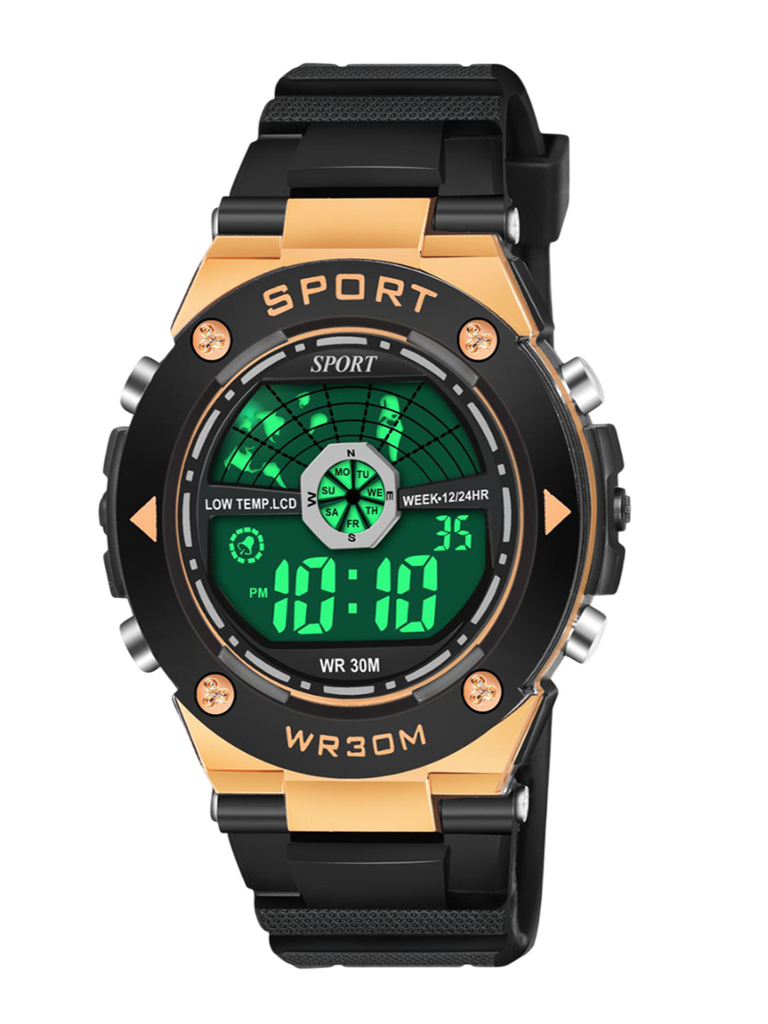 Hala Men Dial & Bracelet Style Straps Digital Watch Hala-1054-Gold