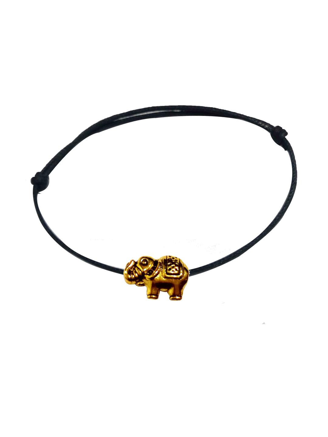 gurjari Women Black & Gold-Toned Charm Anklet