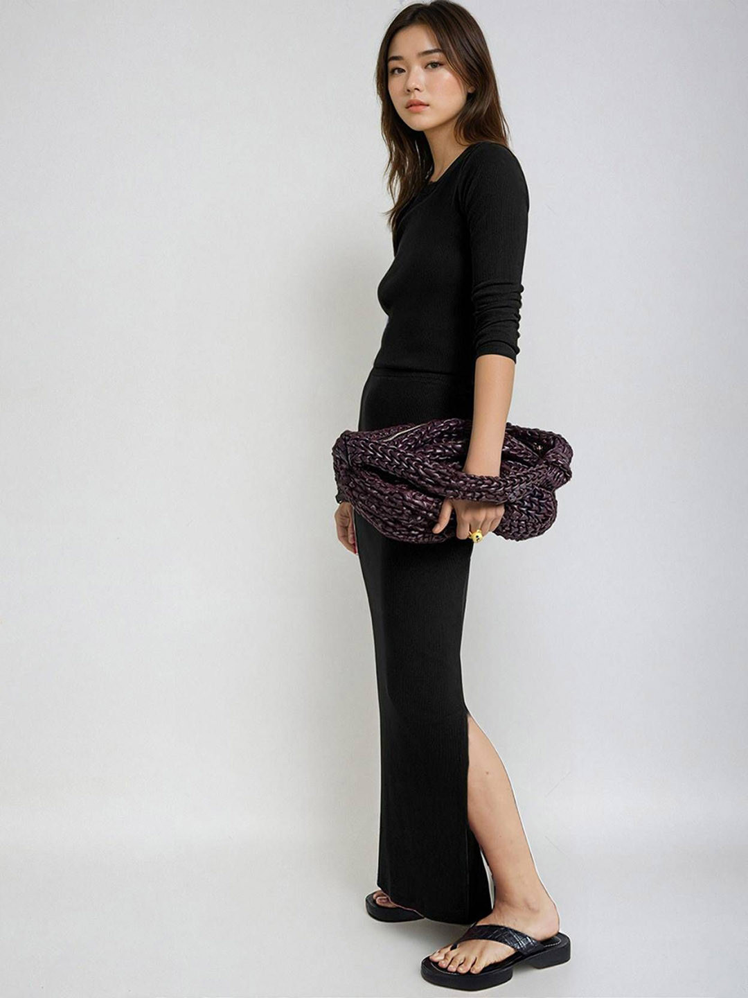 Stylecast X Kotty Round Neck Top With Ankle Length Skirts Co-Ords