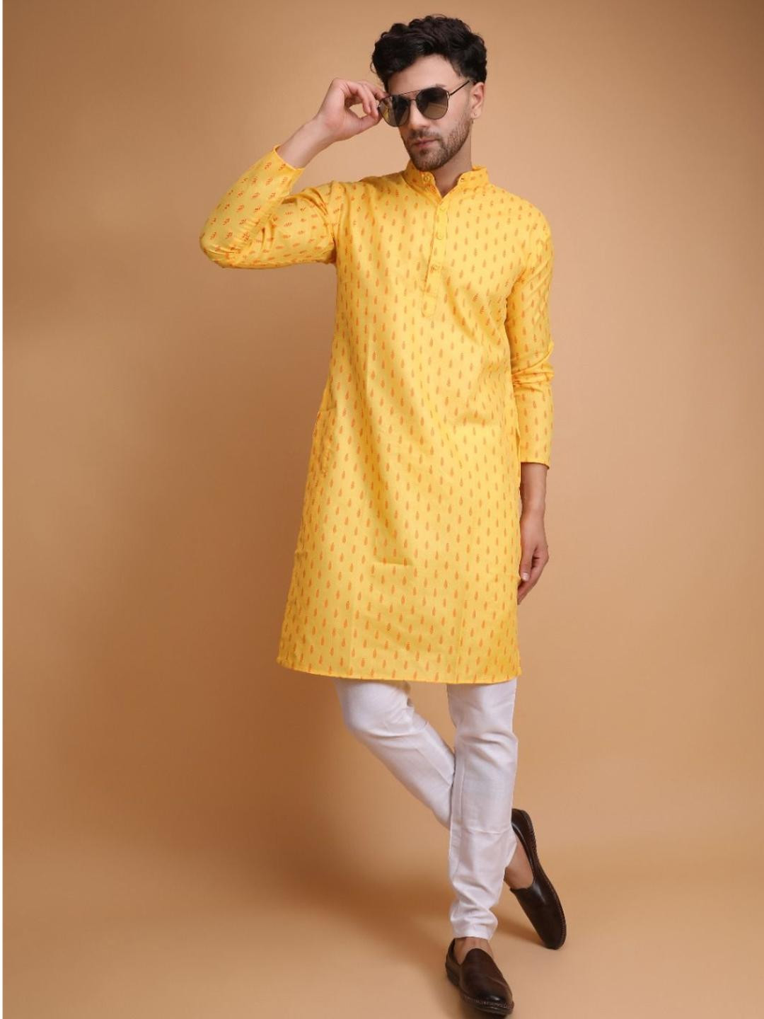 DARKCHILL Men Cotton Blend Straight Kurta