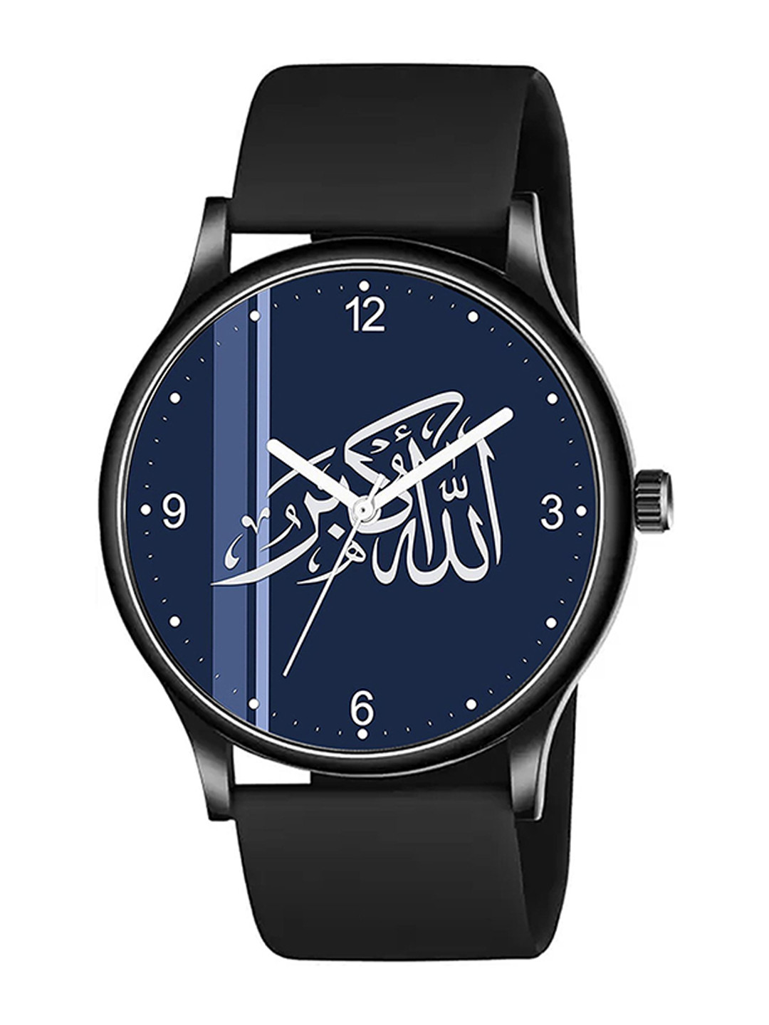 CSAMON Men Printed Dial & Bracelet Straps Analogue Watch SilmBLK Islamic NUM06 804BLK