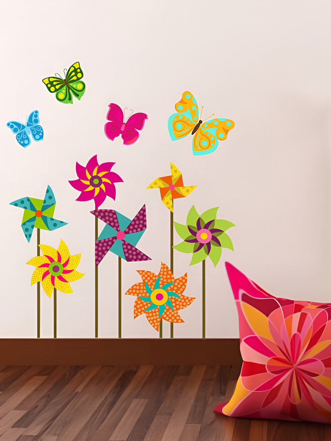 LANSTICK Yellow & Green Printed Matte-Finished Splash-Proof Eco-Friendly Wallpaper