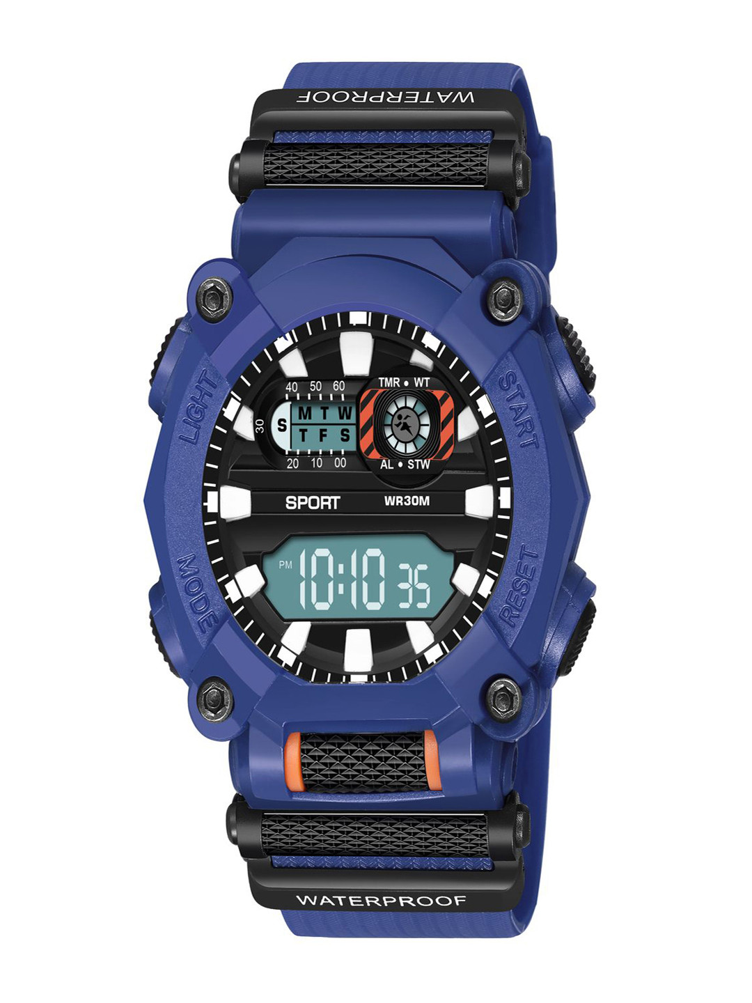 Hala Men Aluminium Dial & Silicon Straps Analogue and Digital Watch HL-1040-Blue