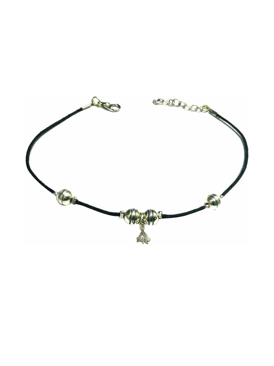 gurjari jewellers Black Thread Anklet With OXIDISED Beads