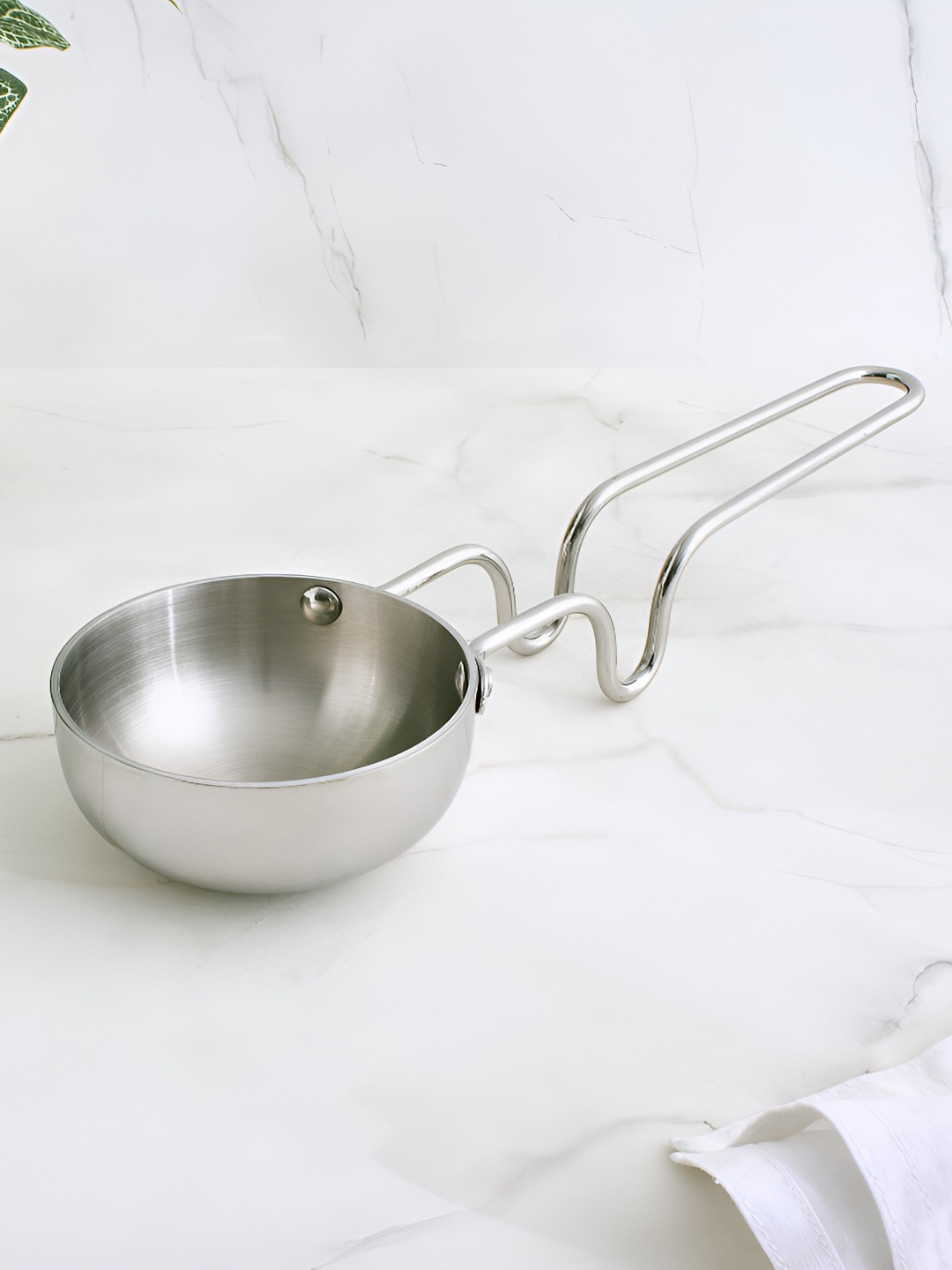 Home Centre Terra Tales Carin Silver-Toned Easy to Clean Stainless Steel Pan