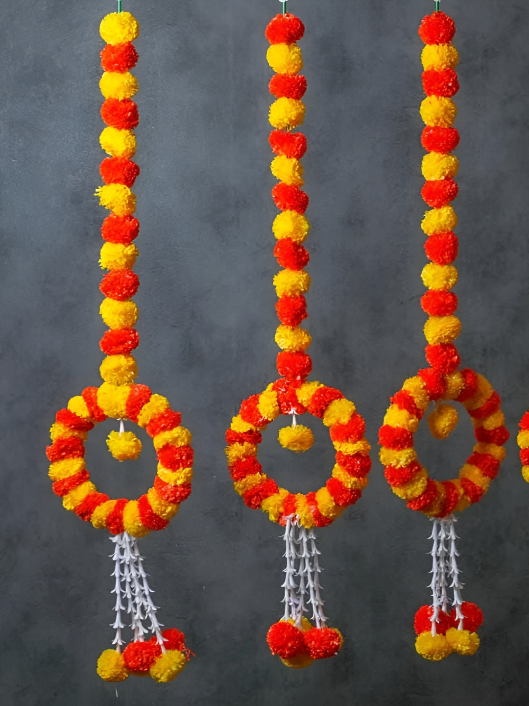 Sellplus 3 Pcs Yellow & Orange Genda Ring Hanging