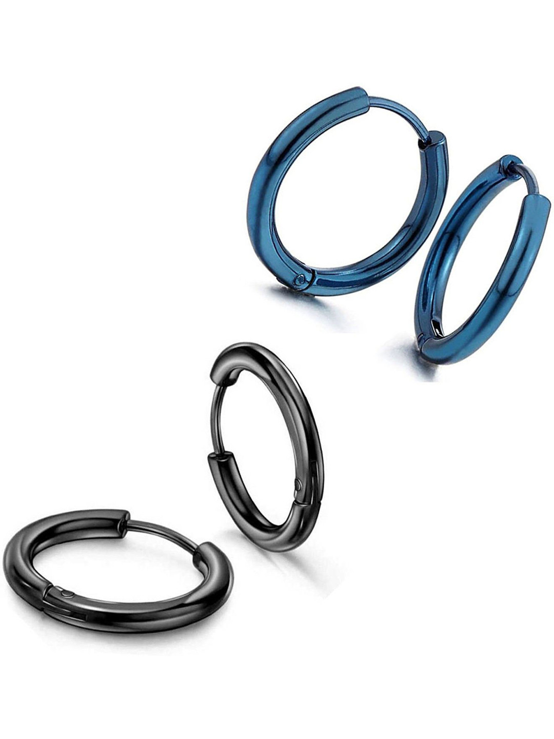 shobhram Set Of 2 Metal Circular Hoop Earrings